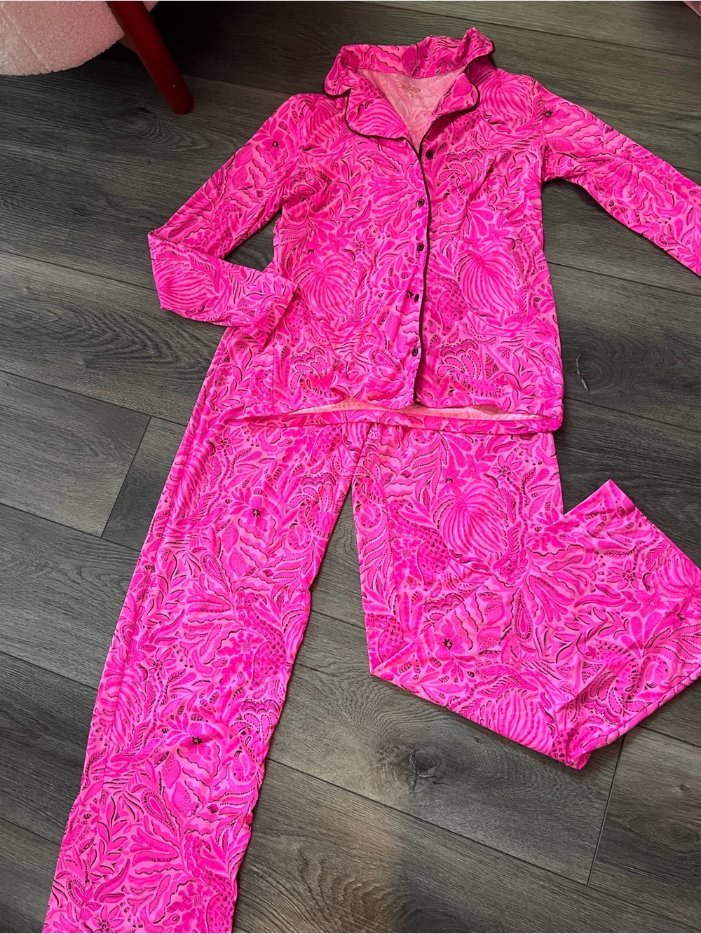Lilly Pulitzer Hot Pink Patterned Pajama Set